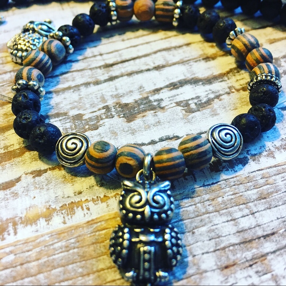 Hooty Owl Essential Oil Diffuser Bracelet